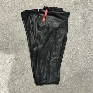 Spanx Faux Leather Leggings Black Pants Small